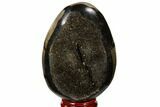 Septarian Dragon Egg Geode - Black Crystals #118751-1